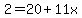 2=20%2B11x