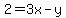 2=3x-y