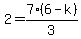 2=7%286-k%29%2F3