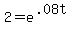 2=e%5E%28.08t%29