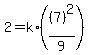 2=k%2A%28%287%29%5E2%2F9%29