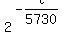2%5E%28-t%2F5730%29