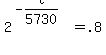 2%5E%28-t%2F5730%29+=+.8