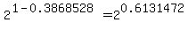 2%5E%281-0.3868528%29+=+2%5E0.6131472
