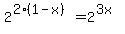 2%5E%282%281-x%29%29+=+2%5E%283x%29