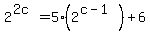 2%5E%282c%29=5%282%5E%28c-1%29%29%2B6