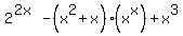 2%5E%282x%29+-+%28x%5E2%2Bx%29%2A%28x%5Ex%29+%2B+x%5E3
