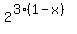 2%5E%283%2A%281-x%29%29