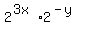 2%5E%283x%29%2A2%5E%28-y%29
