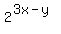 2%5E%283x-y%29