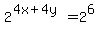 2%5E%284x%2B4y%29=2%5E6