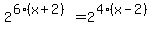 2%5E%286%28x%2B2%29%29=+2%5E%284%28x-2%29%29