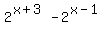 2%5E%28x%2B3%29-2%5E%28x-1%29