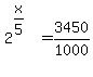 2%5E%28x%2F5%29%5E%22%22+=+3450%2F1000+