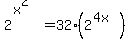 2%5E%28x%5E2%29=32%282%5E%284x%29%29