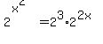 2%5E%28x%5E2%29++=2%5E3%2A2%5E%282x%29