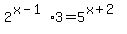 2%5E%28x-1%29%2A3=5%5E%28x%2B2%29