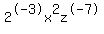 2%5E-3x%5E2z%5E-7