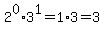 2%5E0%2A3%5E1=1%2A3=3