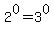 2%5E0=+3%5E0
