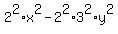 2%5E2%2Ax%5E2+-2%5E2%2A3%5E2%2Ay%5E2