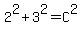 2%5E2%2B3%5E2=C%5E2