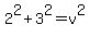 2%5E2%2B3%5E2=v%5E2