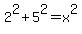 2%5E2%2B5%5E2=x%5E2