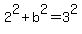 2%5E2%2Bb%5E2=3%5E2