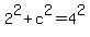 2%5E2%2Bc%5E2=4%5E2