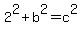 2%5E2+%2B+b%5E2+=+c%5E2