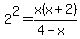 2%5E2+=+x%28x%2B2%29%2F%284-x%29