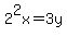 2%5E2x+=+3y