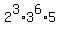 2%5E3+%2A+3%5E6+%2A+5