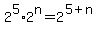 2%5E5%2A2%5En+=+2%5E%285%2Bn%29
