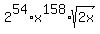 2%5E54%2Ax%5E158%2Asqrt%282x%29
