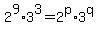 2%5E9%2A3%5E3=2%5Ep%2A3%5Eq