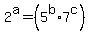 2%5Ea=%285%5Eb%2A7%5Ec%29