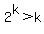 2%5Ek+%3E+k