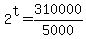 2%5Et+=+310000%2F5000