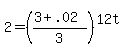 2+=+%28%283+%2B+.02%29%2F3%29%5E%2812t%29%29