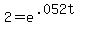 2+=++e+%5E%28.052t%29