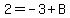 2+=+-3+%2B+B