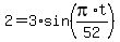 2+=+3+%2A+sin%28pi%2At%2F52%29