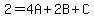 2+=+4A%2B2B%2BC