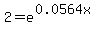 2+=+e%5E%280.0564x%29