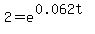 2+=+e%5E%280.062t%29