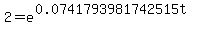 2+=+e%5E%280.0741793981742515t%29