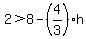 2+%3E+8-%284%2F3%29h