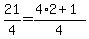 2+1%2F4++=++%28+4%2A2%2B1%29%2F4